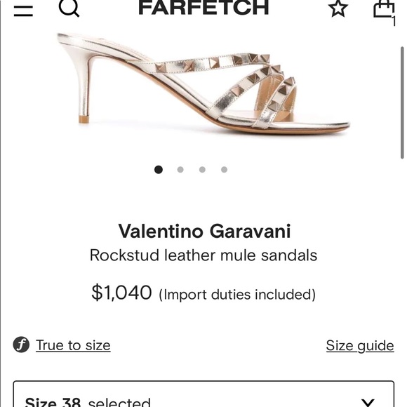 Valentino Garavani Rockstud Metallic Pink Leather Mule Slide Sandals - Picture 9 of 9